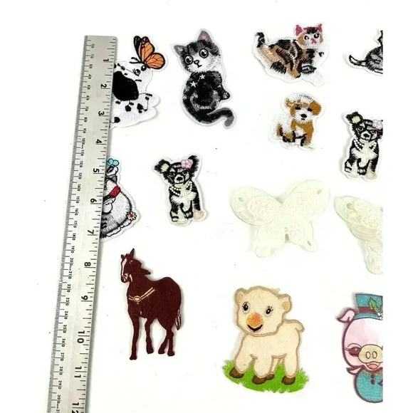 20 PC Assorted Sewing Applique Patches Iron on Sew On NEW Mixed Cats Sequin - Picture 5 of 12
